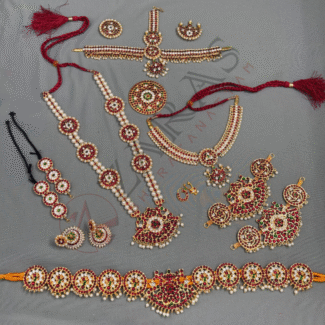 Bharatanatyam Dance Jewellery Full Set Kemp