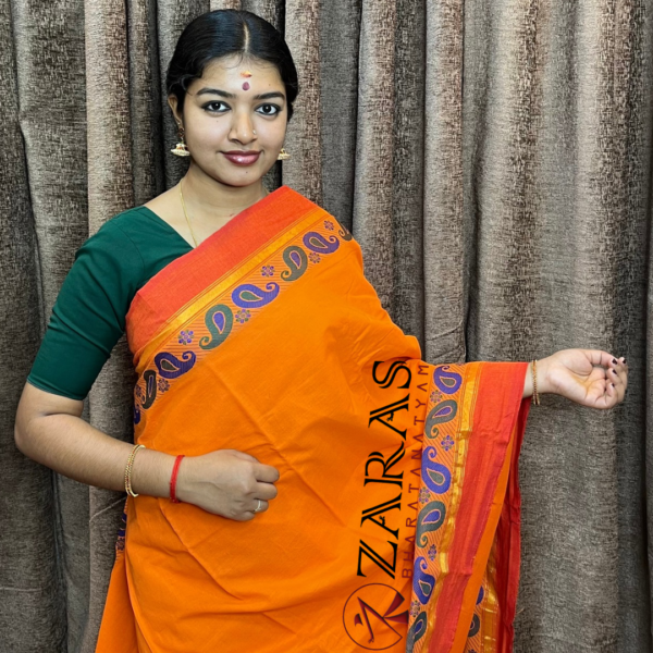 Traditional Bharatanatyam saree, Comfortable Bharatanatyam saree.