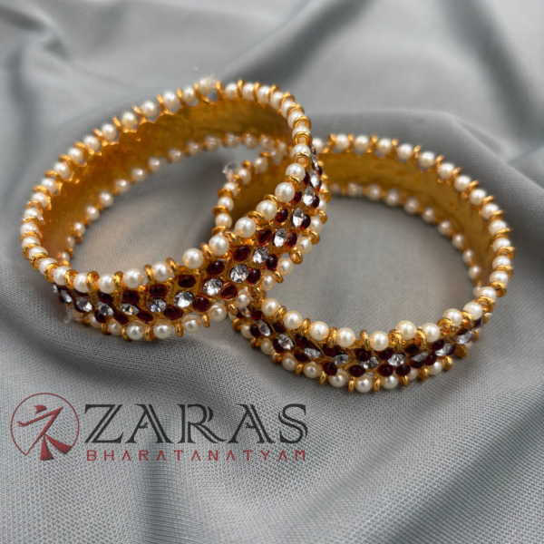 Bharatanatyam Dance Jewellery - Kemp Pattai Bangles CS - Image 2