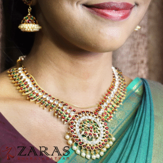 Bharatanatyam kemp Necklace