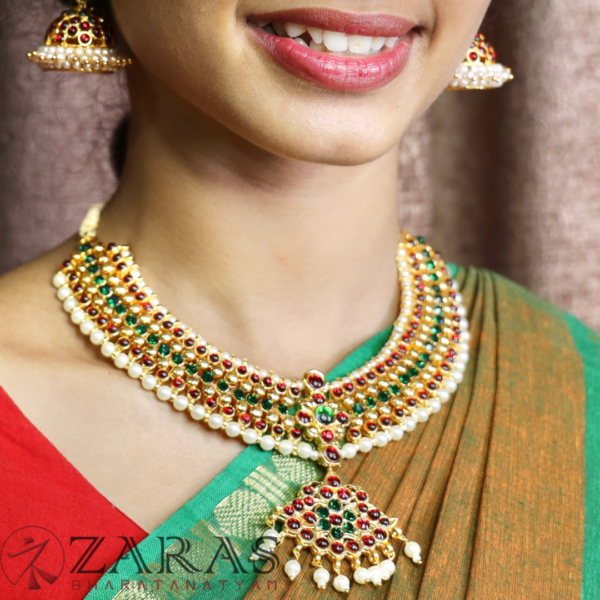 Bharatanatyam kemp Necklace