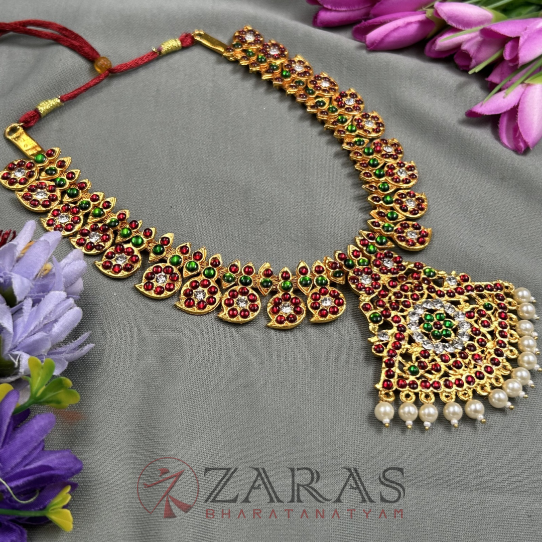 Bharatanatyam kemp Necklace