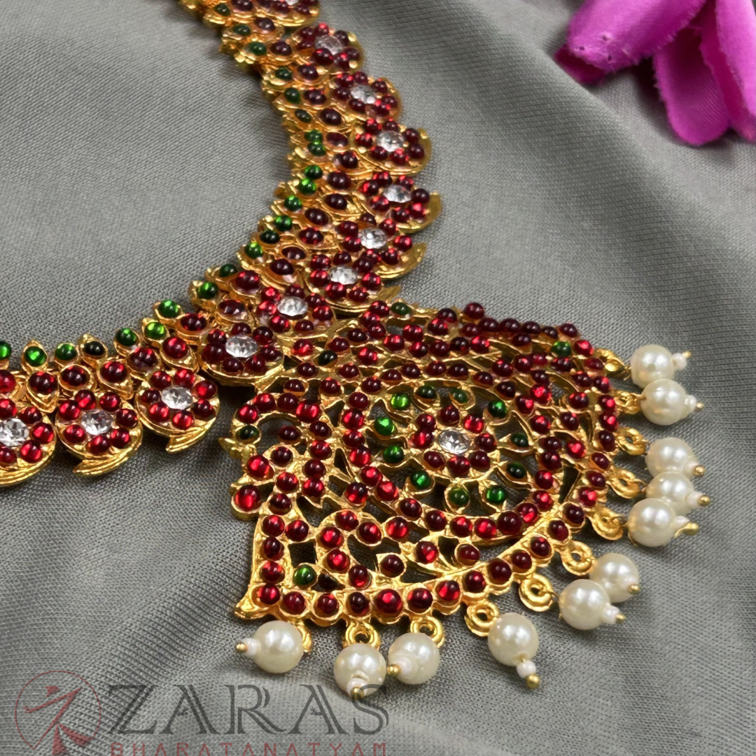 Bharatanatyam kemp Necklace