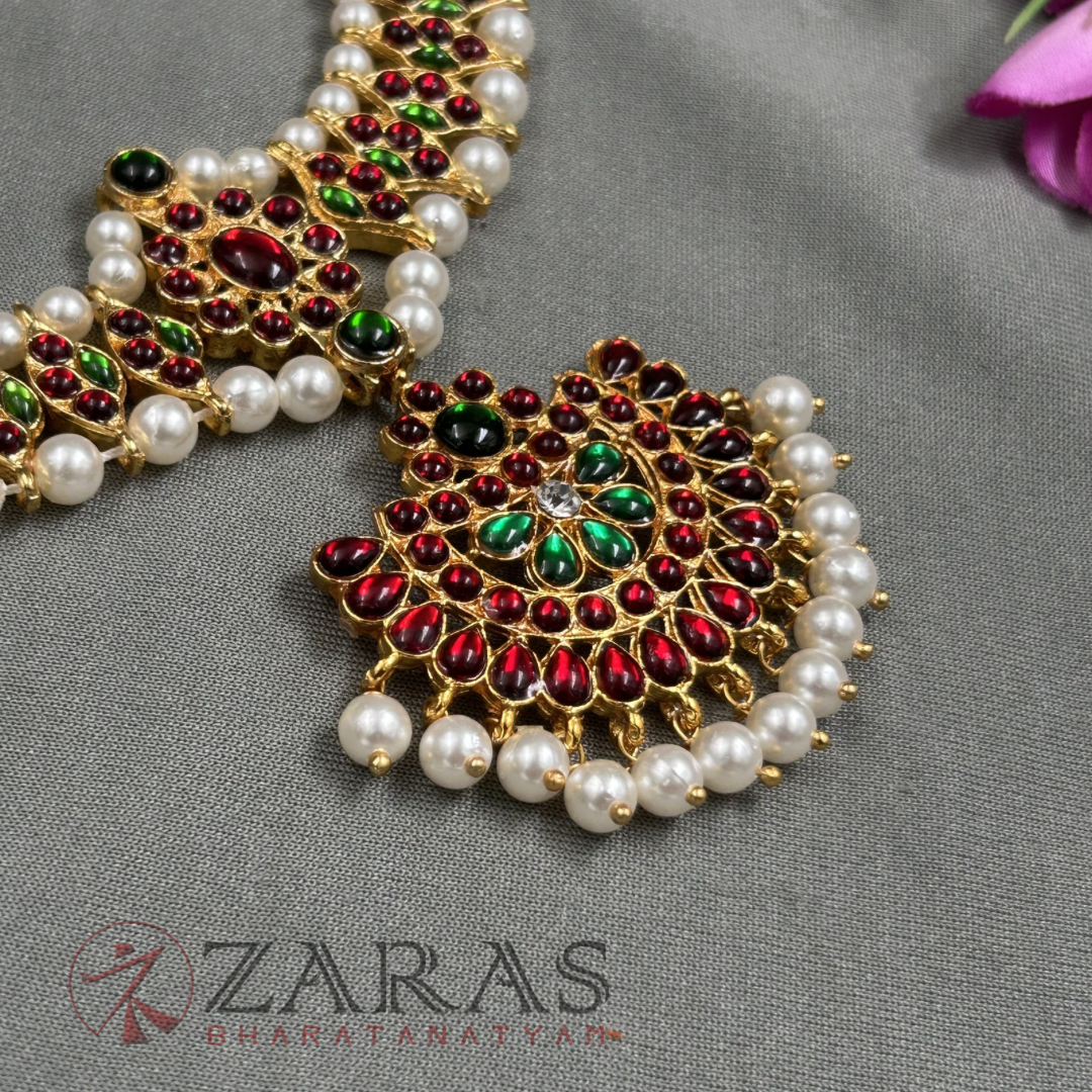 Bharatanatyam kemp Necklace