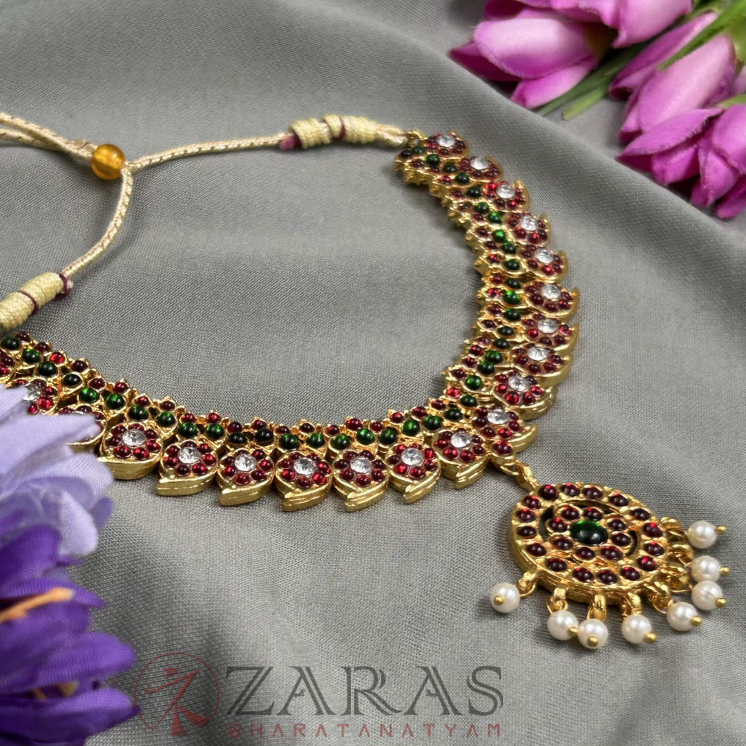 Bharatanatyam kemp Necklace