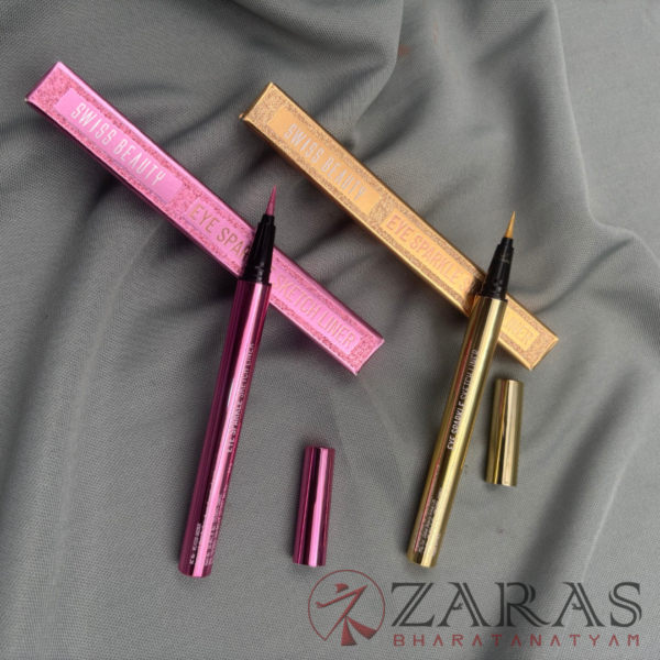 Bharatanatyam Dance Makeup Eyeliner (Pink & Gold)