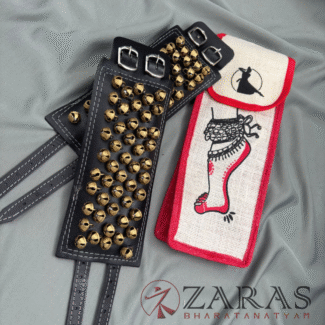 Bharatanatyam Dance Salangai Leather Ankle Bells + Jute Bag