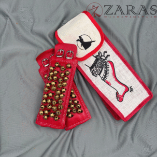 Bharatanatyam Dance Salangai Leather Ankle Bells + Jute Bag