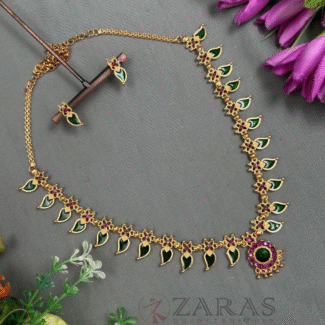 Bharatanatyam kemp Necklace