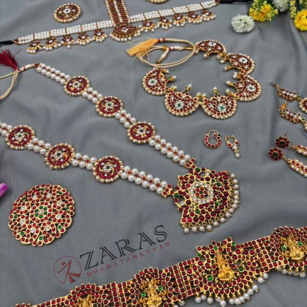 Bharatanatyam Dance Jewellery Full Set Kemp