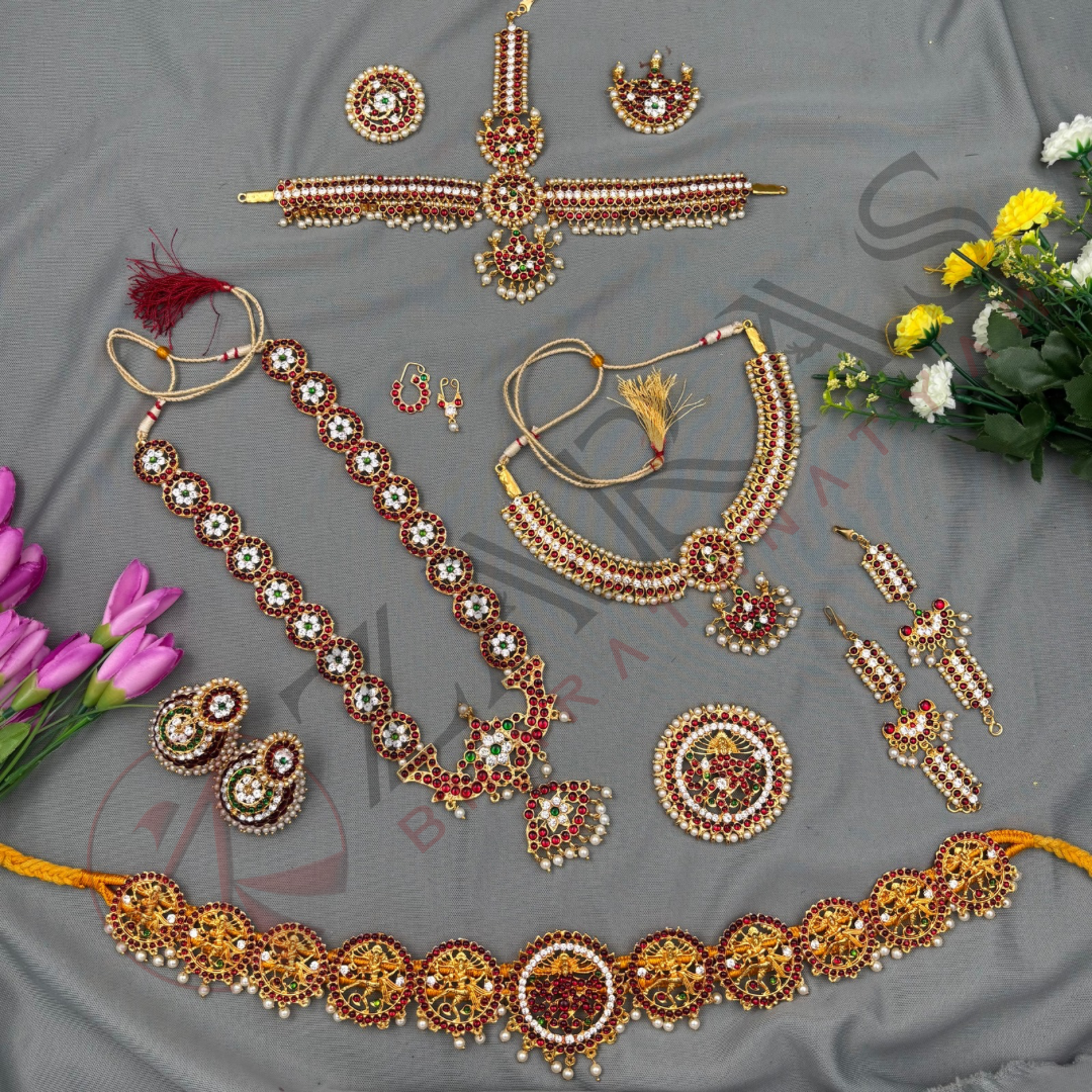 Bharatanatyam Dance Jewellery Full Set Kemp
