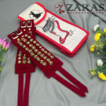 Bharatanatyam Dance Salangai Velvet Ankle Bells + Jute Bag