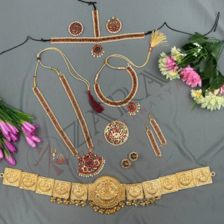 Bharatanatyam Dance Jewellery Full Set Kemp