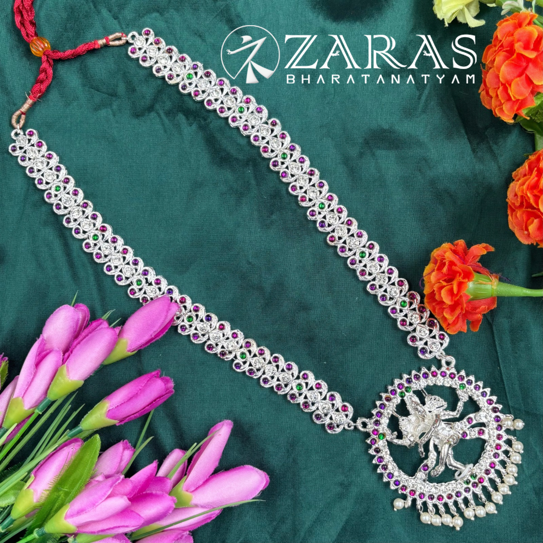 Bharatanatyam Dance Silver Jewellery Haaram Bharatanatyam Dance Silver Jewellery Haaram