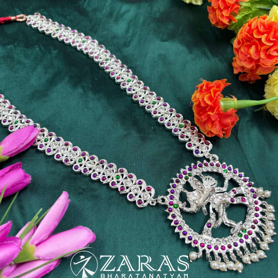 Bharatanatyam Dance Silver Jewellery Haaram Bharatanatyam Dance Silver Jewellery Haaram