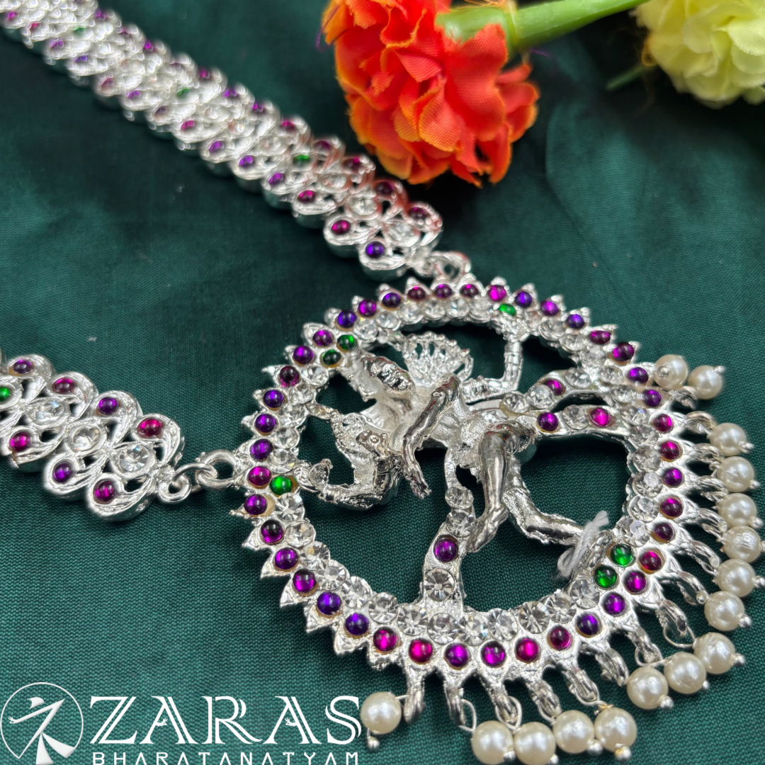 Bharatanatyam Dance Silver Jewellery Haaram Bharatanatyam Dance Silver Jewellery Haaram