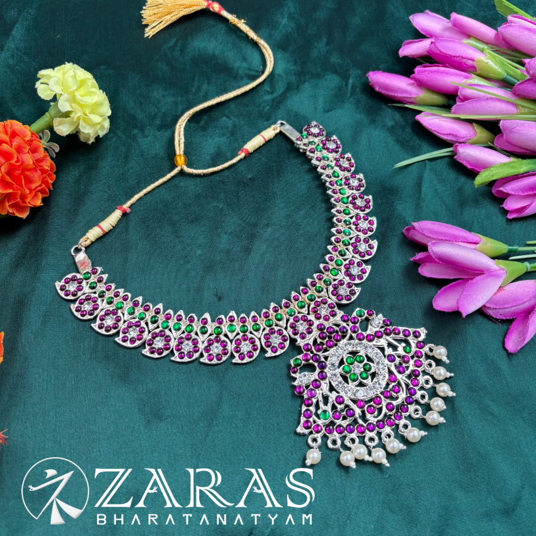 Bharatanatyam dance silver Necklace