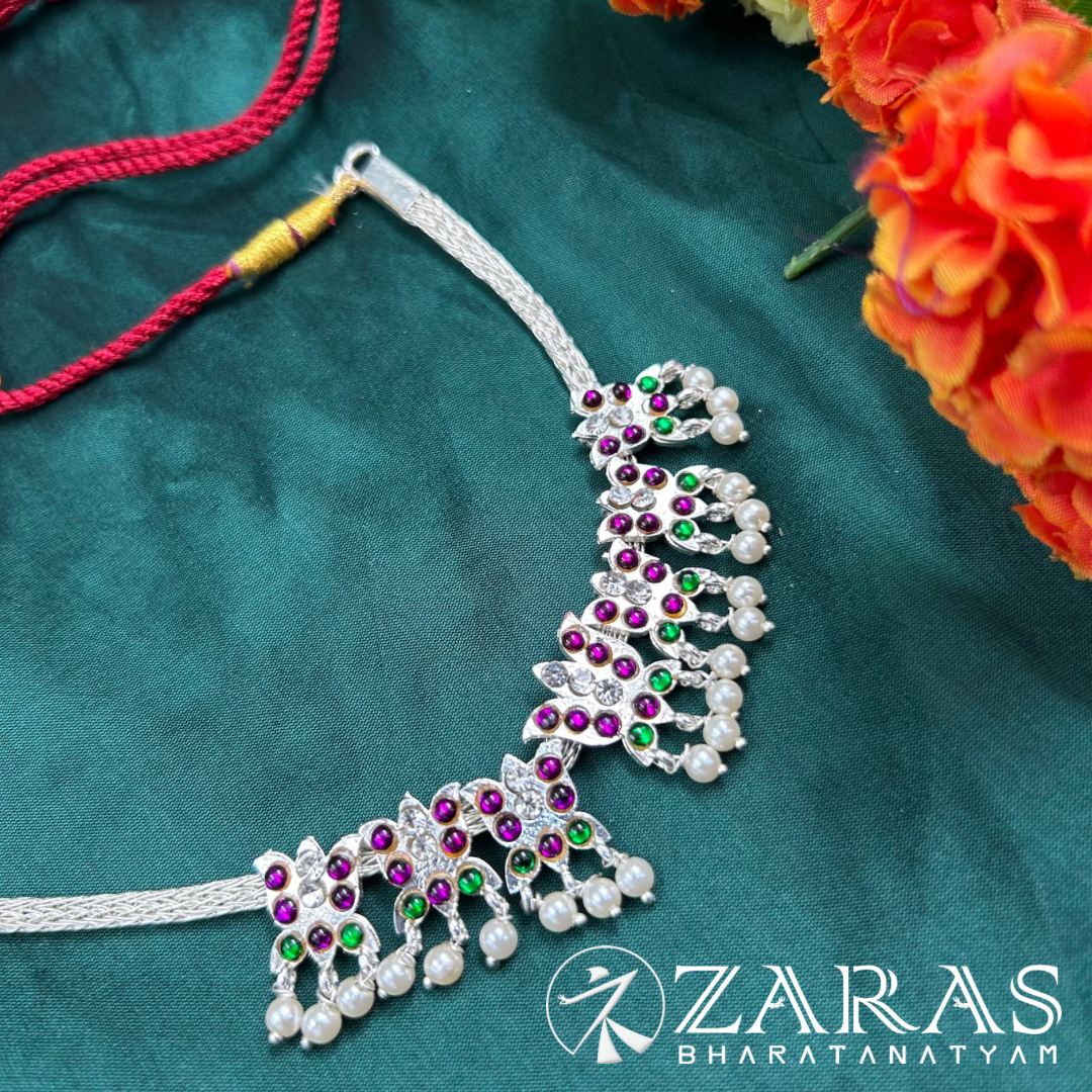 Bharatanatyam dance silver Necklace
