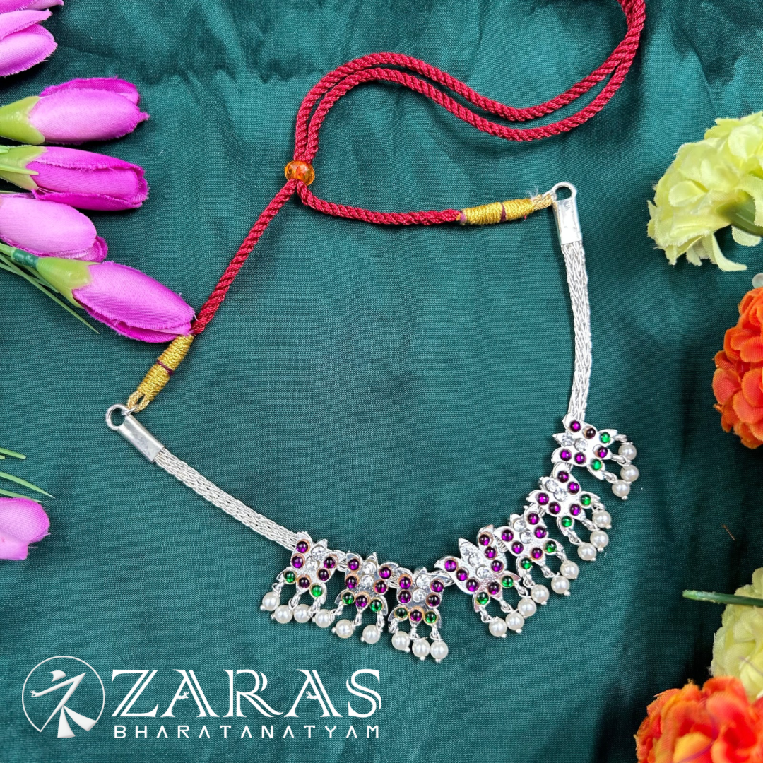 Bharatanatyam dance silver Necklace