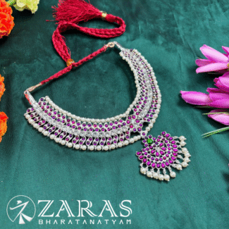 Bharatanatyam dance silver Necklace