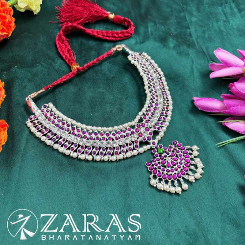 Bharatanatyam dance silver Necklace