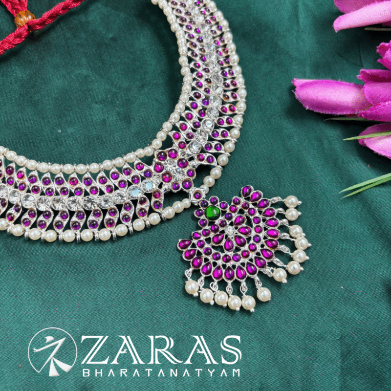 Bharatanatyam dance silver Necklace