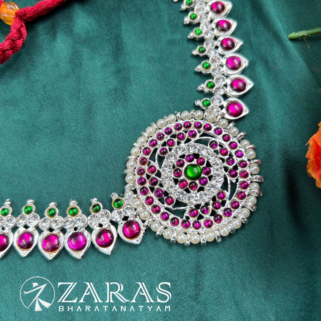 Bharatanatyam dance silver Necklace