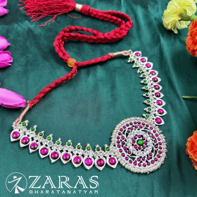Bharatanatyam dance silver Necklace