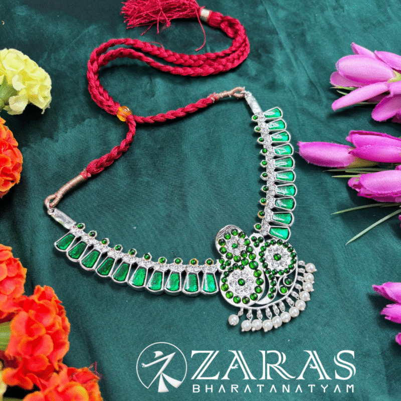 Bharatanatyam dance silver Necklace