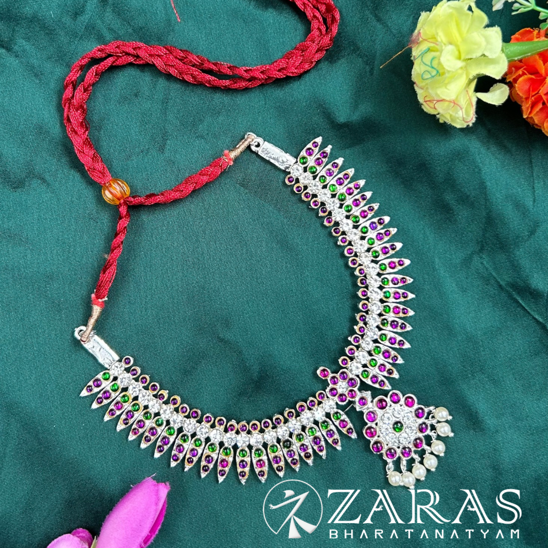 Bharatanatyam dance silver Necklace