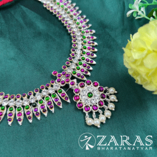 Bharatanatyam dance silver Necklace