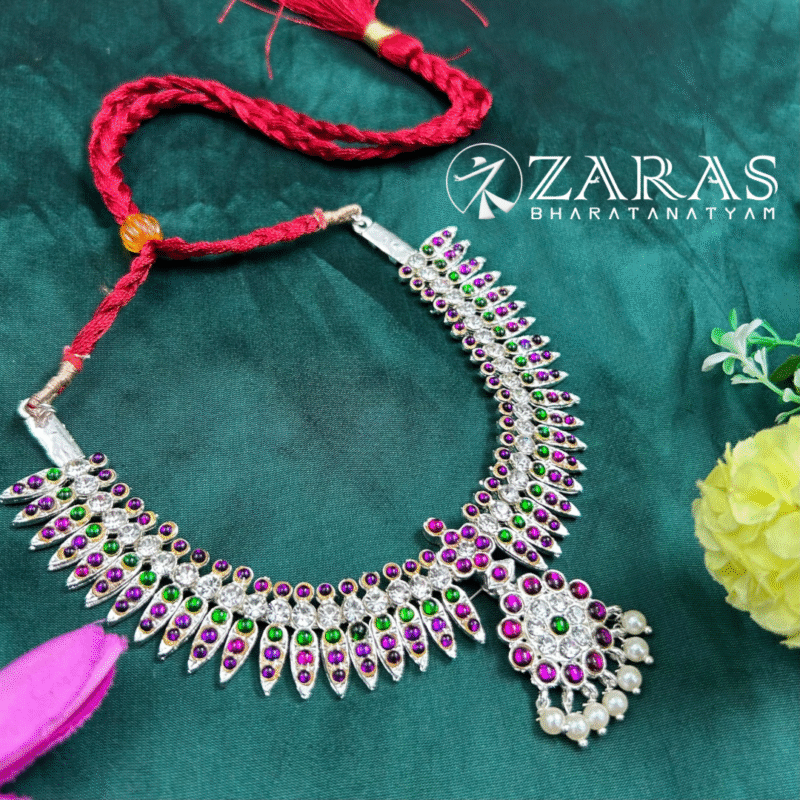 Bharatanatyam dance silver Necklace