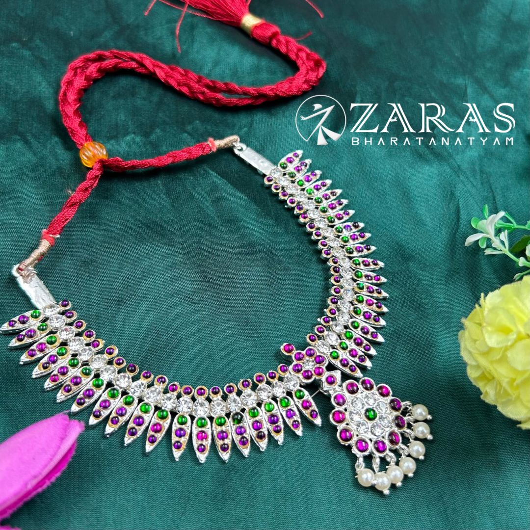 Bharatanatyam dance silver Necklace