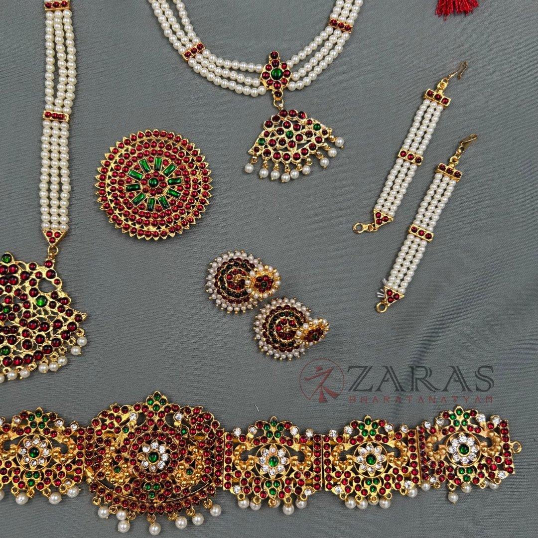 Bharatanatyam Dance Jewellery Kemp Set Bharatanatyam Dance Jewellery Kemp Set