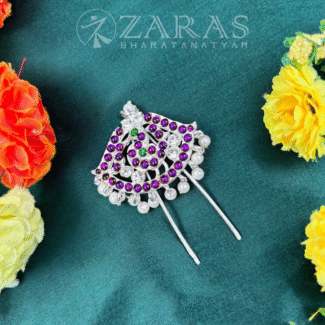 Bharatanatyam Dance Silver Jewellery - Lotus & Pea Kemp CS Head Arch