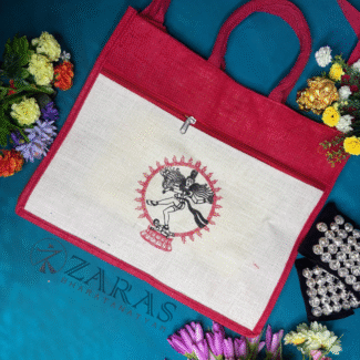 Bharatanatyam Dance Jute Tote Bag for your daily use in dance class - No: 101