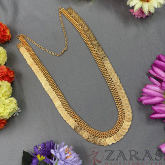 Bharatanatyam Dance Jewellery Haaram - Gold Kaasu Maalai / Long Haaram