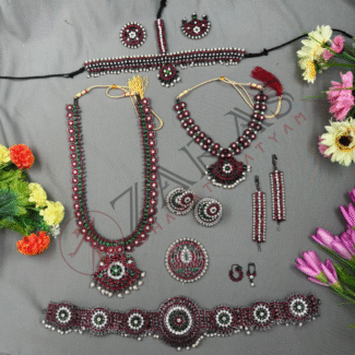 Bharatanatyam Dance Jewellery Black - Manga Full Set Kemp Balls RGSl