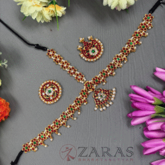 Bharatanatyam Dance Jewellery - Headset Flower RG Kemp Beads